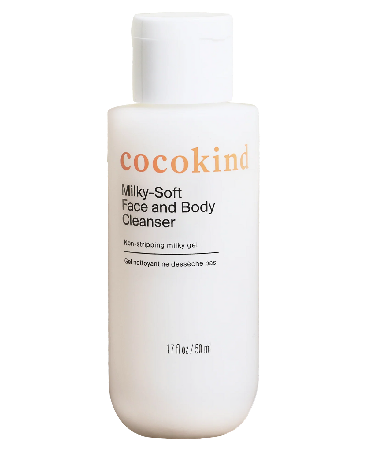 travel-size milky-soft face and body cleanser